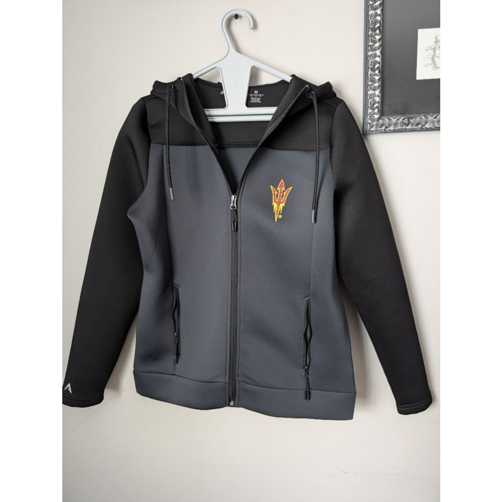 Antigua Gray & Black Arizona State Sun Devils Hoodie M, Womens - Picture 2 of 15